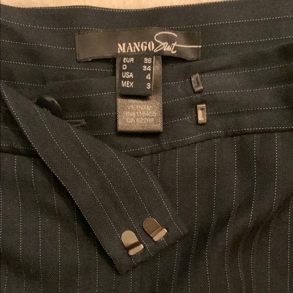 Mango Dark Blue Pinstripe Dress Pants - Picture 2 of 3